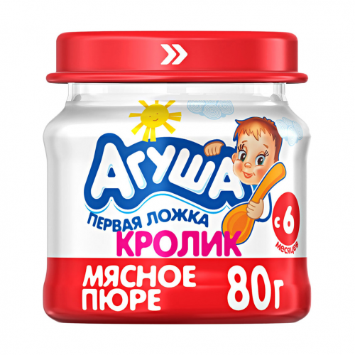 Пюре мясное Агуша Кролик 80 г