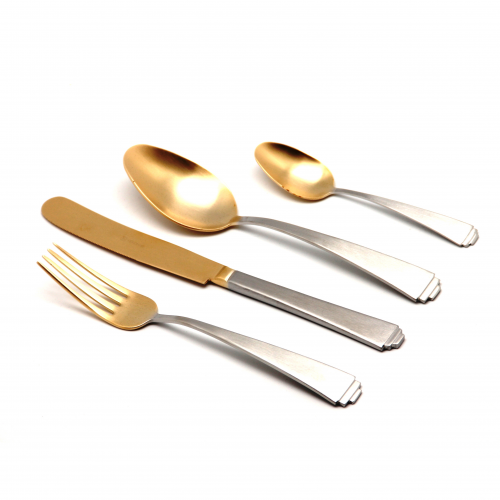 Набор столовых приборов HERDMAR Sirius Mat+Old Gold 6 персон 24 предмета