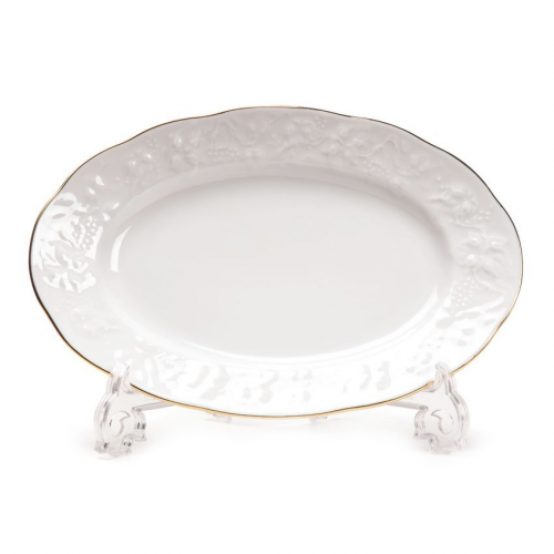 Блюдо Tunissie Porcelaine Vendanges Filet Or 28 см