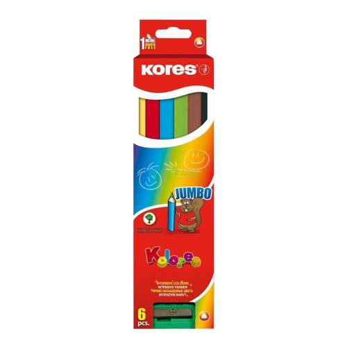 Kores Набор карандашей Jumbo, 6 цв, в коробке (264234)
