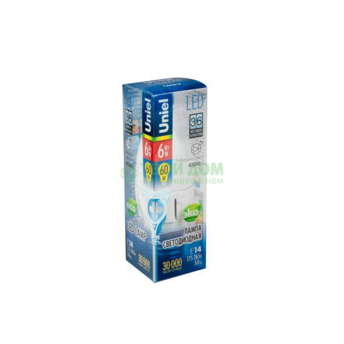 Лампочка Volpe LED-C37-6W/NW/E14/FR/O КАРТОН