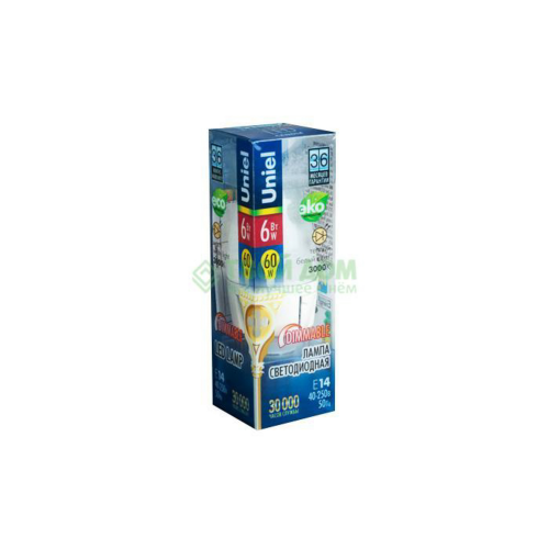 Лампочка Volpe LED-C37-6W/WW/E14/FR/O КАРТОН