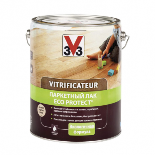 Лак алкидный V33 Eco Protect для паркета матовый 5 л