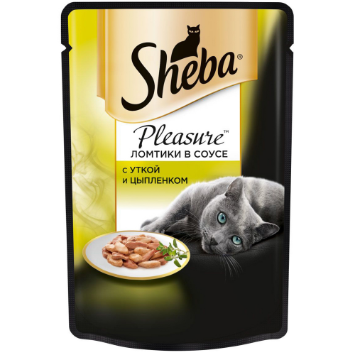 Корм для кошек SHEBA Pleasure Утка и цыпленок 85г