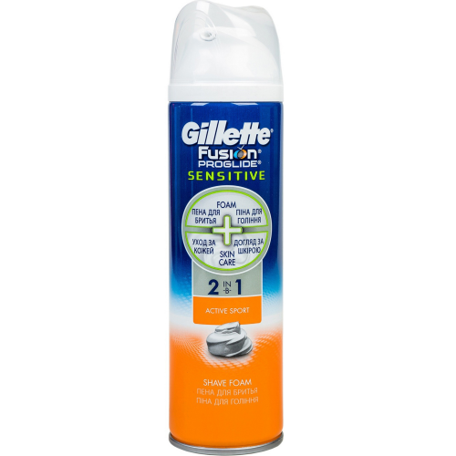 Пена для бритья Gillette Fusion ProGlide Sensitive 2 в 1 Active Sport 250 мл