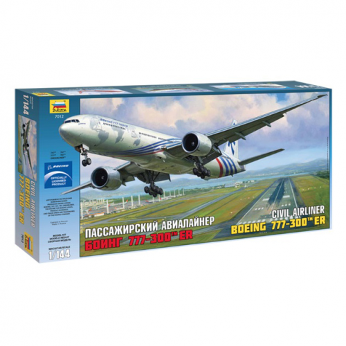 Модель сборная авиалайнер боинг-777-300er Звезда 7012З