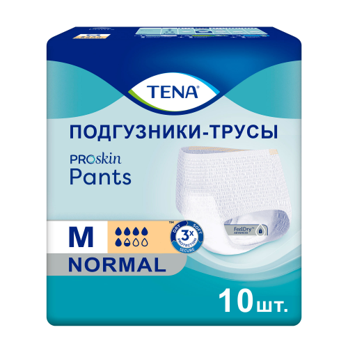 Подгузники-трусы ТЕНА Пантс Нормал (TENA Pants Normal) размер М (80-110 cm) 10 шт