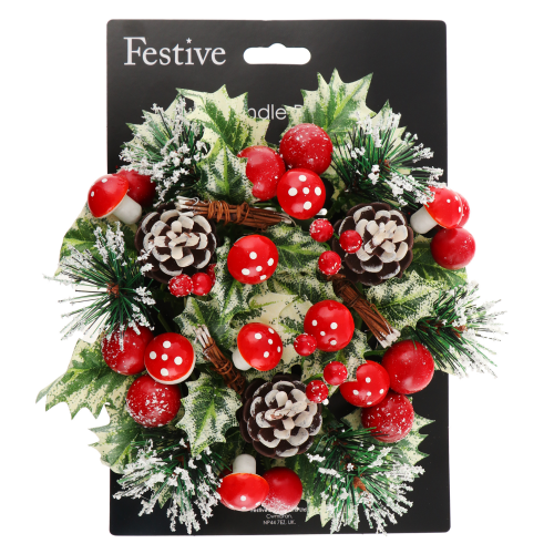 Композиция Festive Грибы заснеженные 20 см