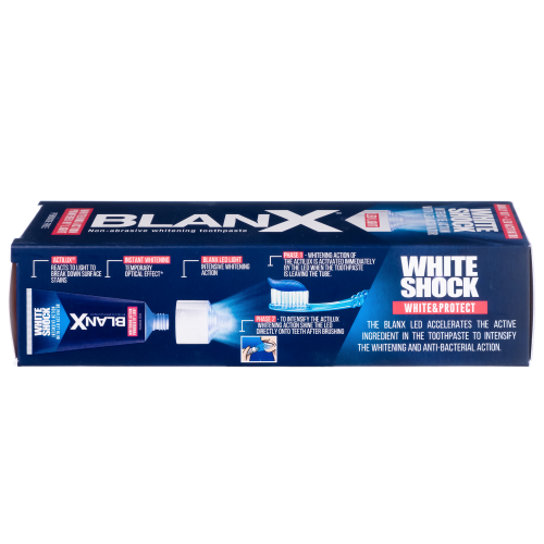 Паста зубная BLANX WHITE SHOCK BLUE FORMULA 50 ML + BLANX LED Вайт Шок (со светоидной крышкой), 50 мл (GA1184700)