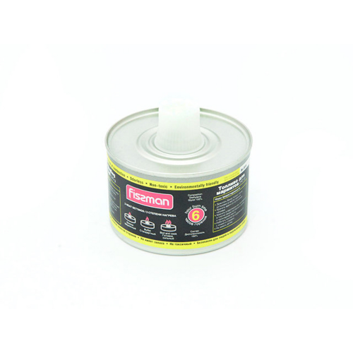 Топливо для мармитов Fissman с фитилем в банке с пластиковой крышкой 240 г / 6 часов горения (диэтиленгликоль)