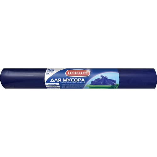 Мешок для мусора Unicum с завязками 180 л 10 шт