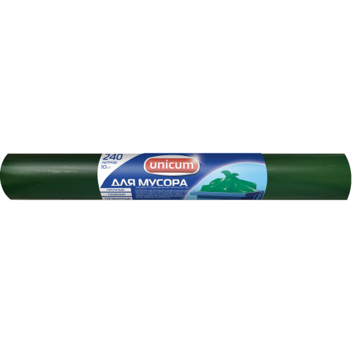 Мешок для мусора Unicum с завязками 240 л 10 шт