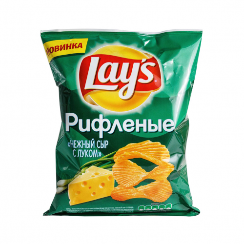 Чипсы рифленые Lays Нежный сыр и лук 150 г