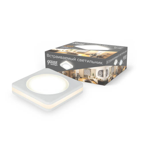 Светильник Gauss Backlight BL100 Квадратный, Белый, 5W, LED, 3000K