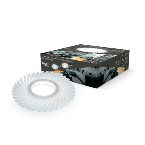 Светильник Gauss Backlight BL133 Кругл./узор. Белый, цоколь Gu5.3, 3W, LED, 4000K