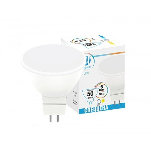 Лампа матовая Ambrella light flat led mr16 6w gu5.3 4200k