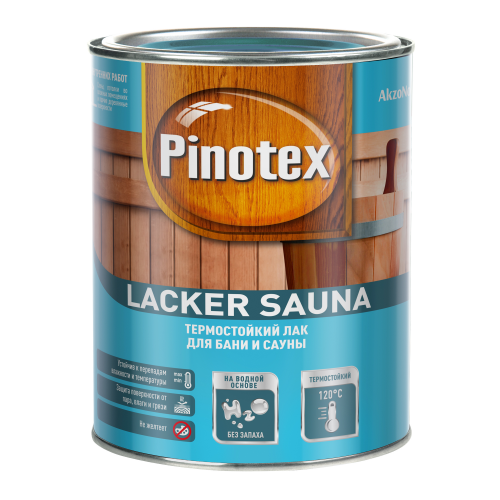 Лак Pinotex лакер сауна 20 термостойкий полуматовый 1л