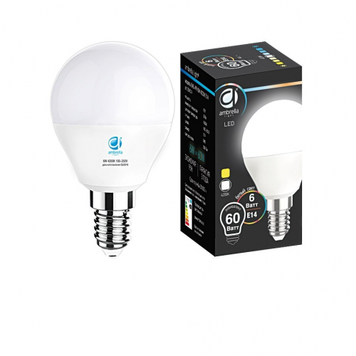 Лампа матовая Ambrella light led b45-pr 6w e14 4200k /60w/