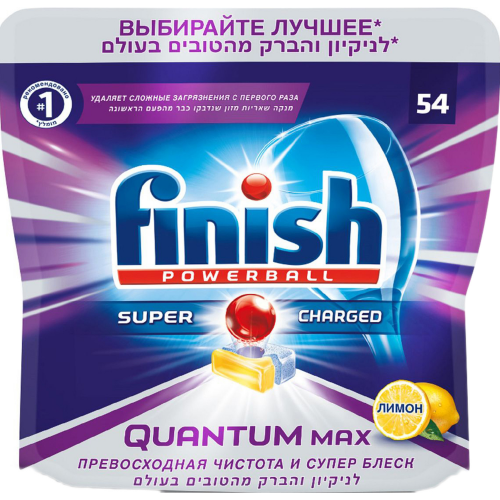 Таблетки для посудомоечной машины Finish Quantum Max Лимон 54 шт