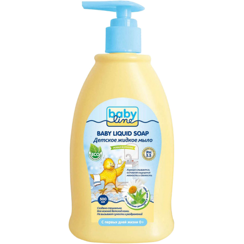 Детское жидкое мыло Babyline Детское с экстрактами ромашки и алоэ вера 500 мл