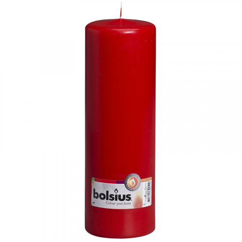 Свеча Bolsius красная 25х8 см