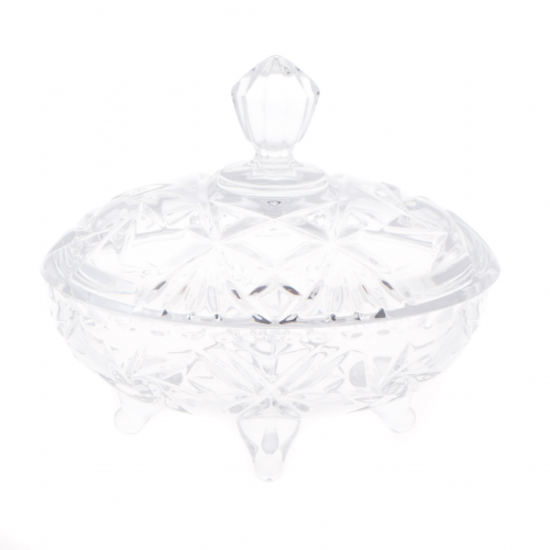 Доза на ножке Crystal Bohemia Pinwheel с крышкой 19 см