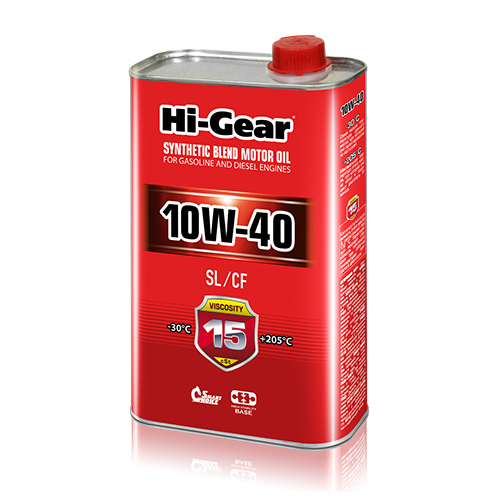 Масло моторное полусинтетическое 1л Hi-gear 10w-40 sl/cf
