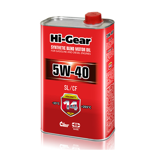 Масло моторное полусинтетическое 1л Hi-gear 5w-40 sl/cf