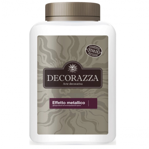Краска декоративная металлизированная Decorazza metallico argento em 001. 0.3 л