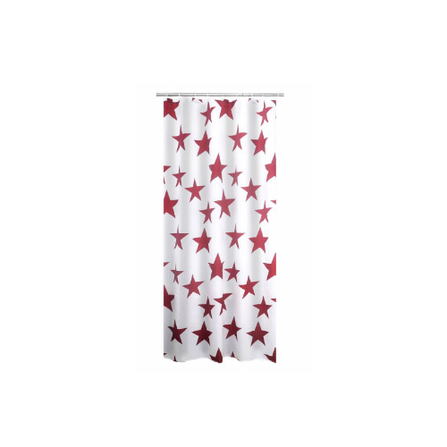 Штора для ванных комнат Star красный 180*200 Ridder