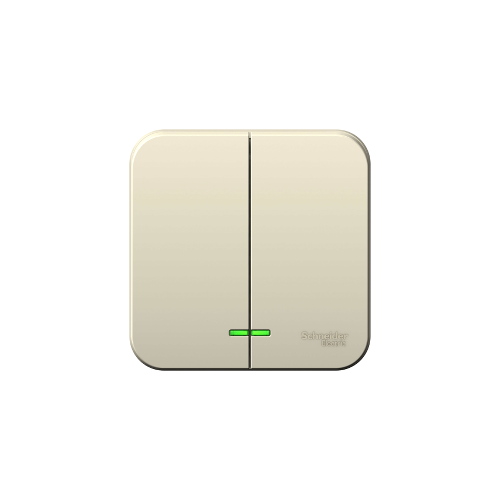 Выключатель 2-клавишный подсвет. Молочн. Schneider Electric