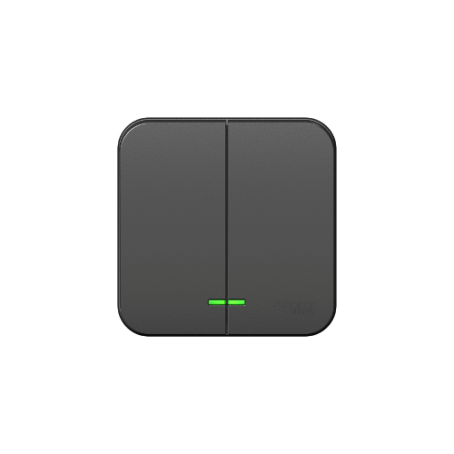 Выключатель 2-клавишный подсвет. Антрац. Schneider Electric