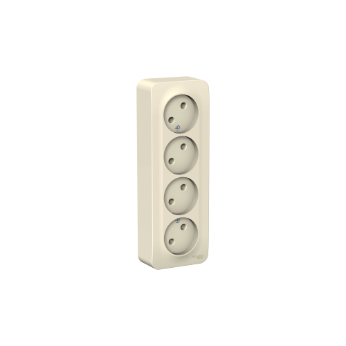 Розетка четверная без заземления молочн. Schneider Electric
