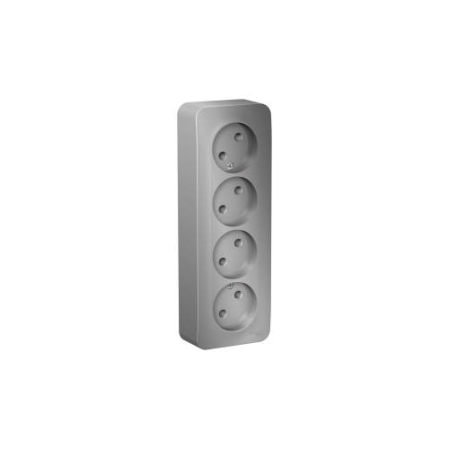 Розетка четверная без заземления алюмин. Schneider Electric