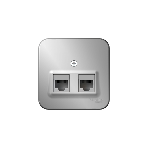 Розетка 2-ая компьютерная rj45 алюминий Schneider Electric
