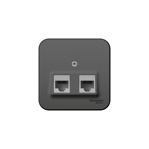 Розетка 2-ая компьютерная rj45 антрацит Schneider Electric