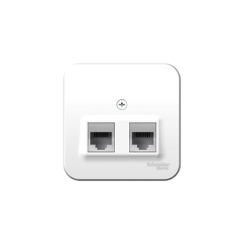 Розетка 2-ая комп.rj45+телеф.rj11 белый Schneider Electric