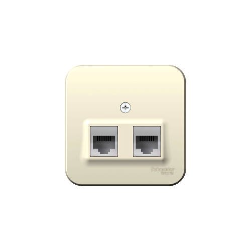 Розетка 2-ая комп.rj45+тел.rj11 молочный Schneider Electric