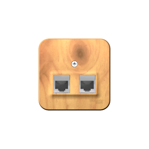 Розетка 2-ая комп.rj45+тел.rj11 ясень Schneider Electric