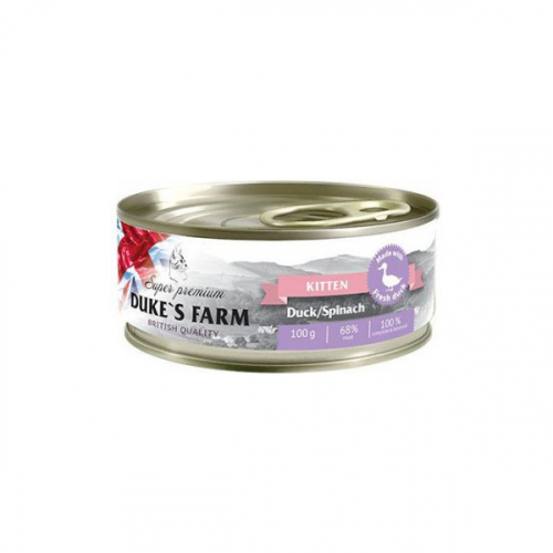 Корм для котят DUKE'S FARM утка и шпинат 100г