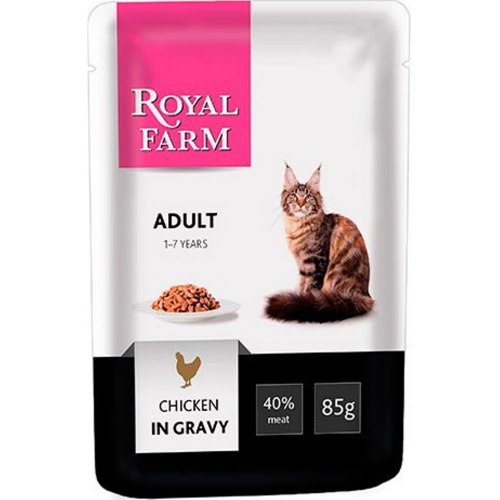 Корм для кошек ROYAL FARM курица в соусе 85г