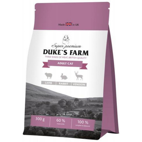 Корм для кошек DUKE'S FARM ягненок, оленина, кролик 300г