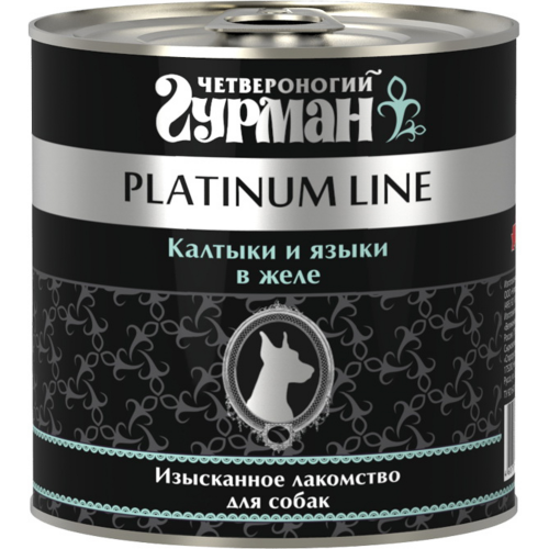 Корм для собак Четвероногий гурман Platinum line калтыки и языки в желе 240 г