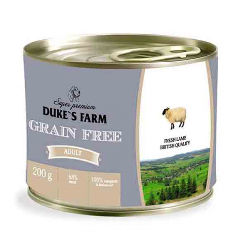 Корм для собак Duke's Farm Grainfree Ягненок, клюква, шпинат 200г