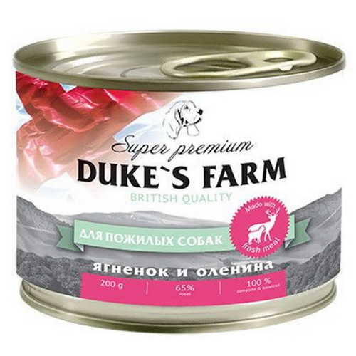 Корм для собак Duke's Farm ягненок, оленина, рис, шпинат 200 г