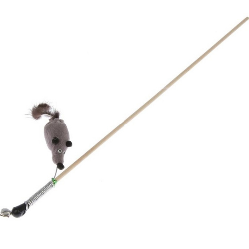 Дразнилка для кошек GOSI Мышка с норковым хвостом на веревке