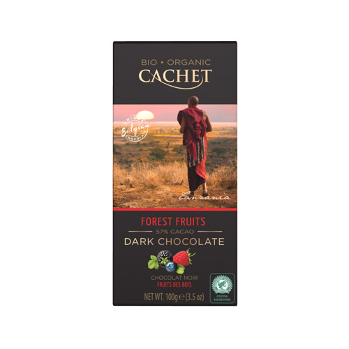 Шоколад Cachet Organic органический горький 57% с лесными ягодами 100 г