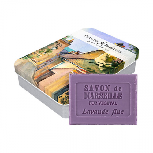 Мыло Plantes & Parfums Лаванда в металлической коробочке Улица в Провансе 100 г