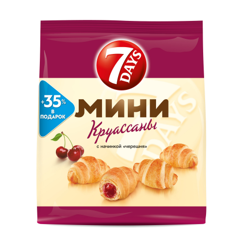 Мини круассаны 7Days c начинкой "черешня" 300 г