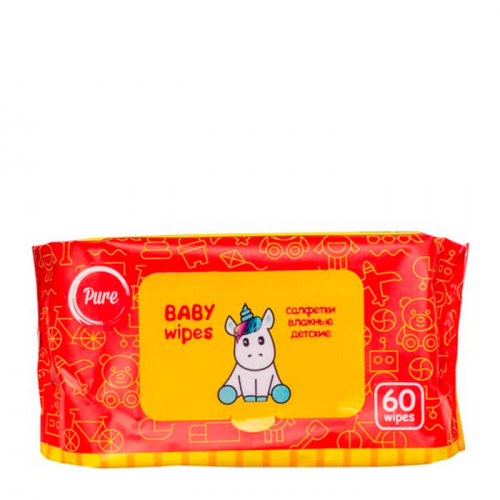 Влажные салфетки очищающие Pure 60 шт